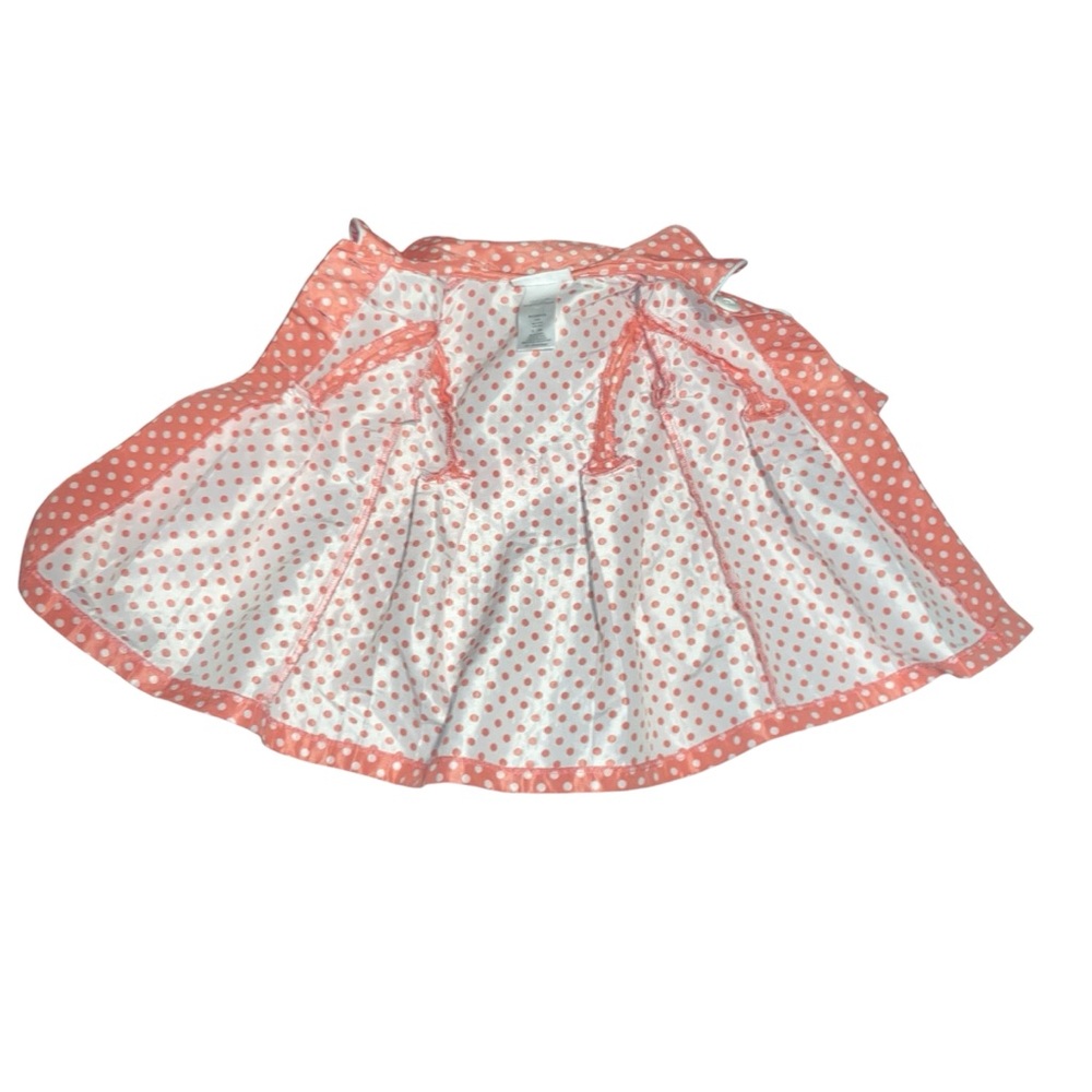 *5 for $25!* Coat Bonnie Baby Coral Pink White Polka Dot Sateen 12M BoW - Picture 2 of 6